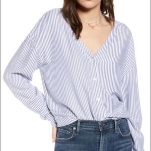 Treasure & Bond White Double Oxford Stripe